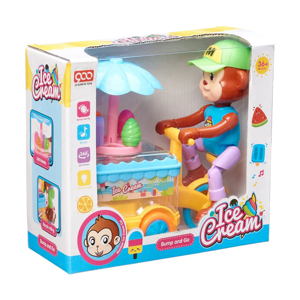 MUSICAL & LIGHTING MONKEY ICE CREAM CART