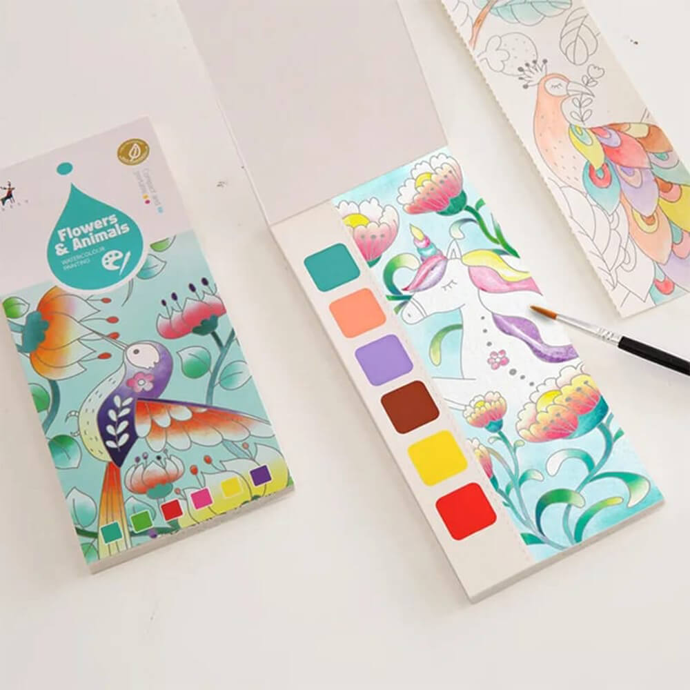 BRUSH & SPLASH WATERCOLOR DOODLE COLORING BOOKS