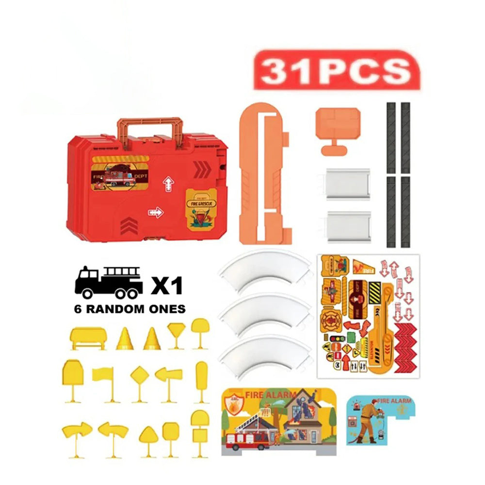 FIREFIGHTING RAIL SUITCASE TRACK SET