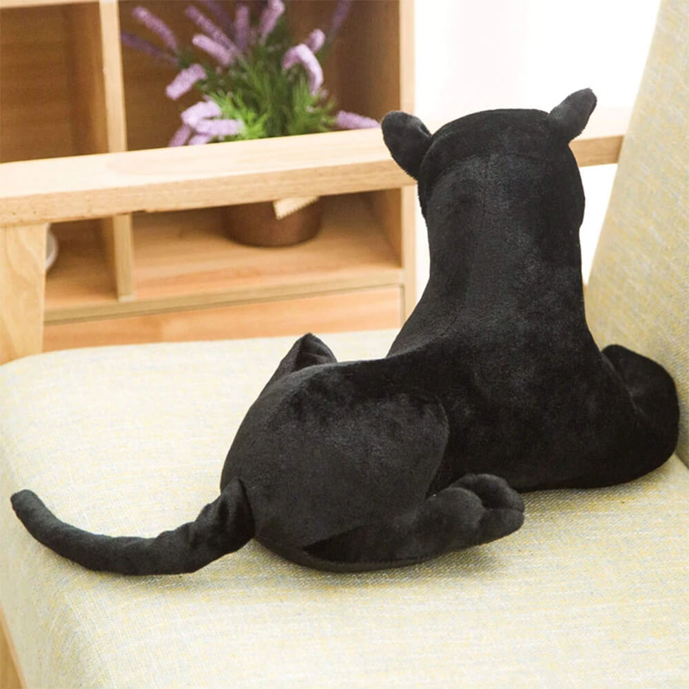 REALISTIC BLACK PANTHER PLUSHY STUFFED TOY - 45 CM