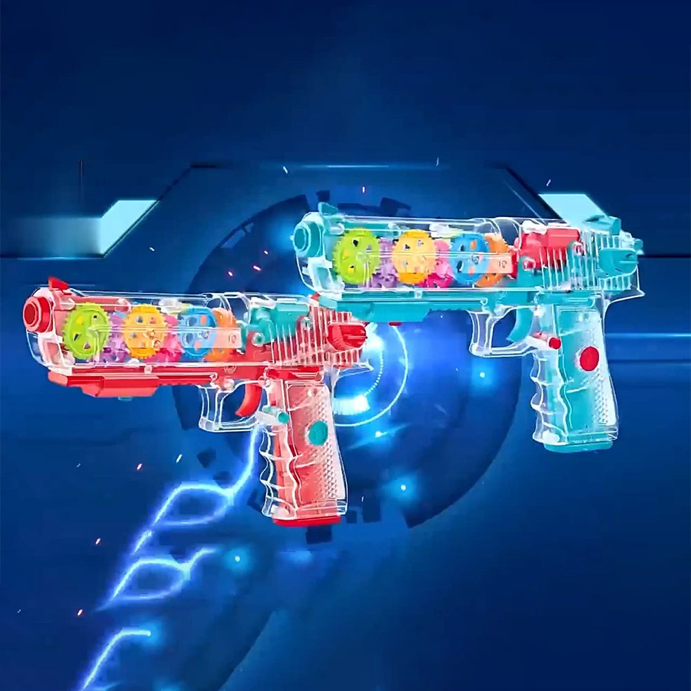 MUSICAL TRANSPARENT GUN WITH 3D LIGHTS