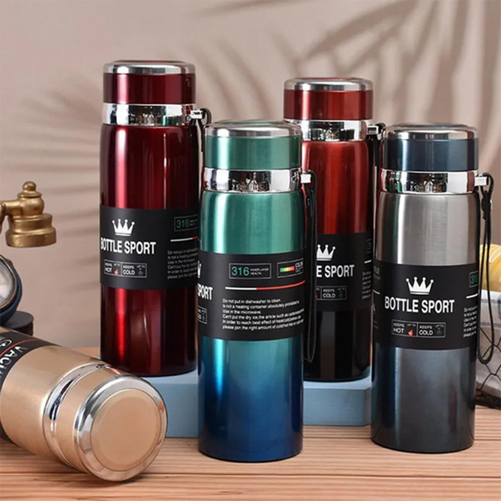 DOUBLE STAINLESS STEEL VACUUM FLASK WATER BOTTLE 800ML