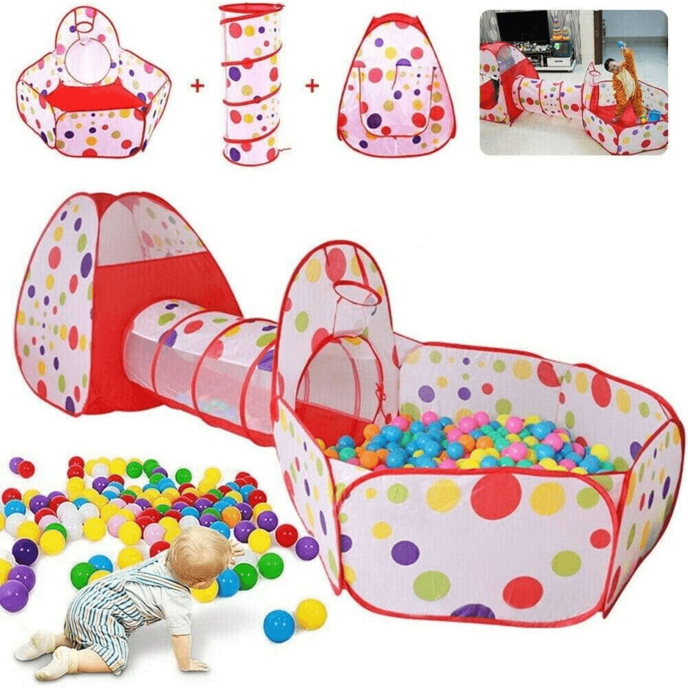 IN POP UP TENT PLAY TUNNEL HOUSE 50 BALLS - Main Image