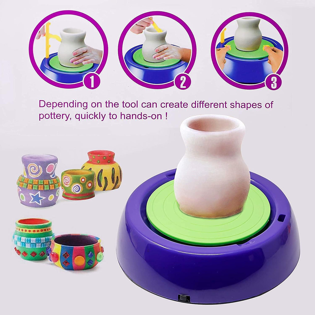 POTTERY WHEEL MACHINE CREATIVE CLAY ART CRAFT SET