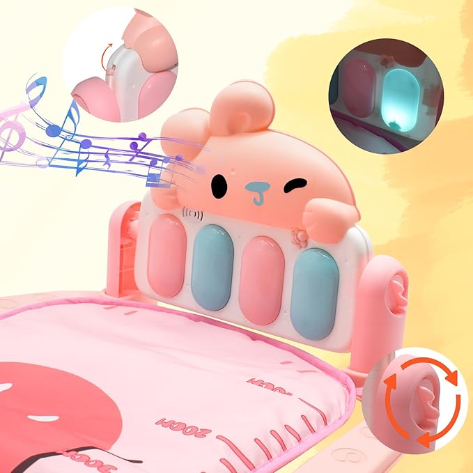 BABY MUSICAL PLAY GYM WITH RATTLES AND PIANO