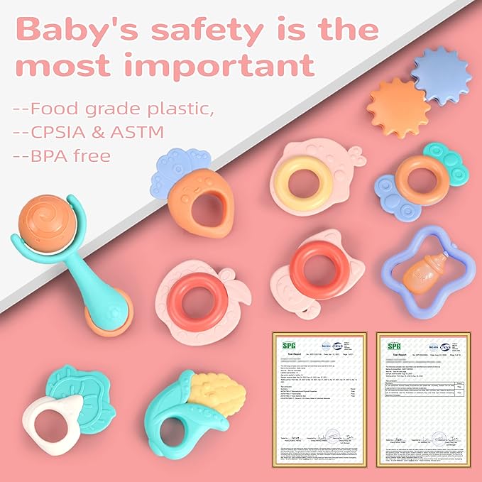 RATTLES AND TEETHERS FOR BABIES 10 PIECES