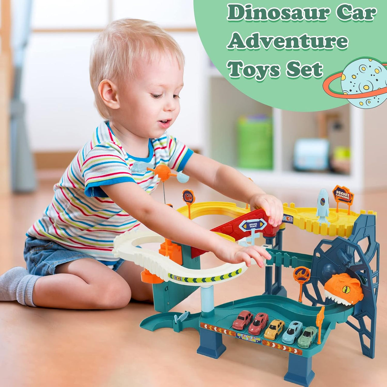 DINOSAUR RACING CAR TRACK SET