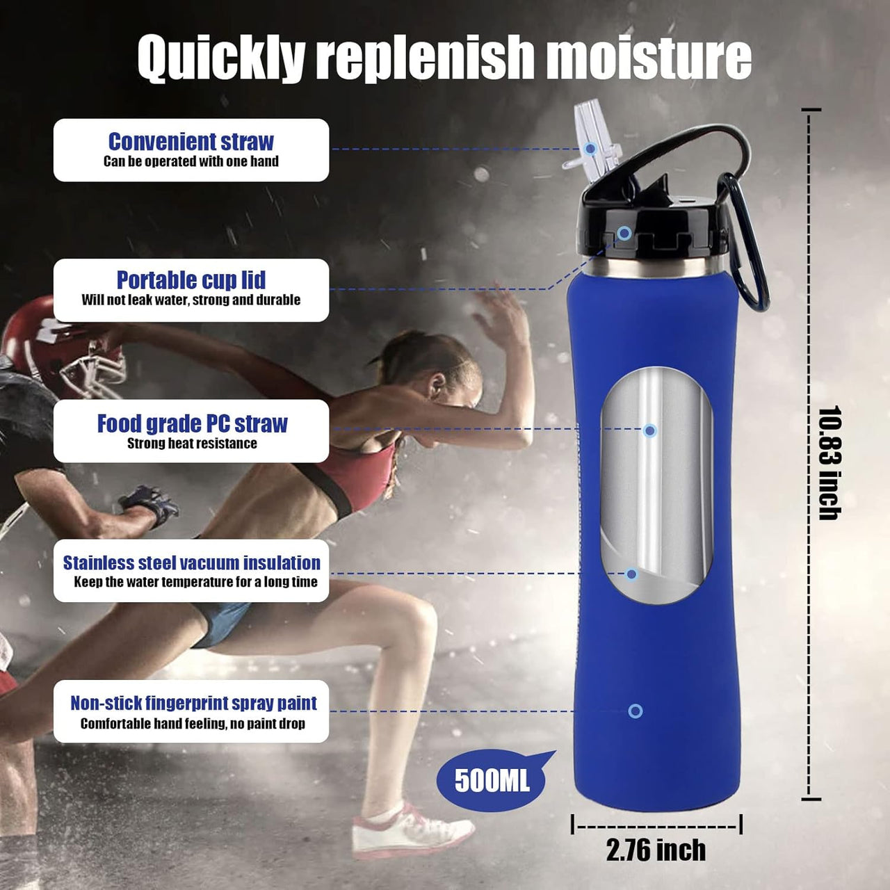 SPORTS DOUBLE LINER STAINLESS STEEL WATER BOTTLE