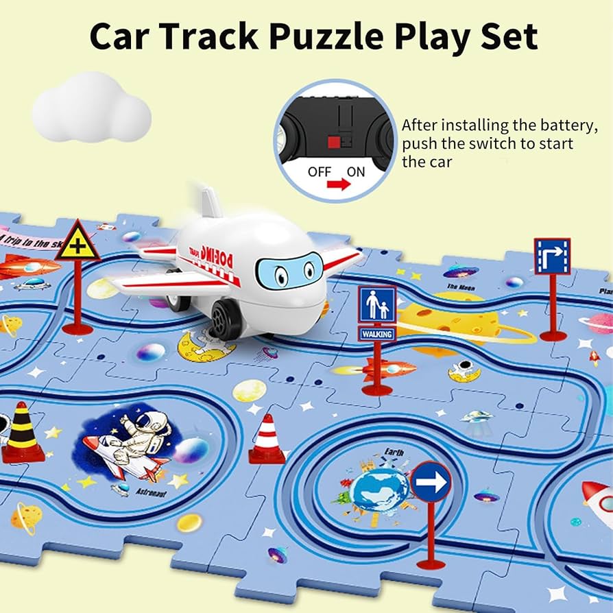 4 in 1 Puzzle Racer™ Assembling Track Railway Car