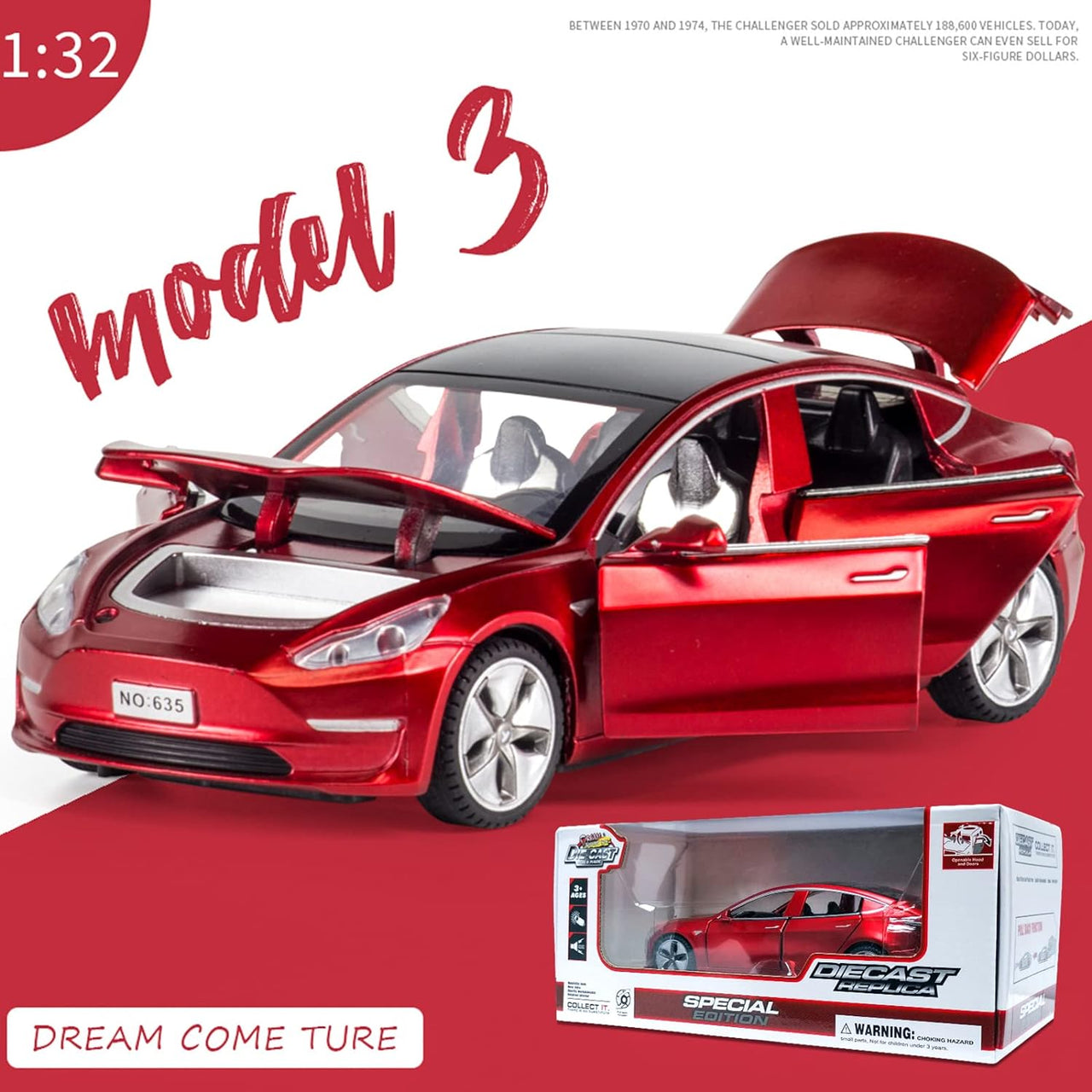 1:32 TESLA MODEL 3 ALLOY DIECAST MODEL