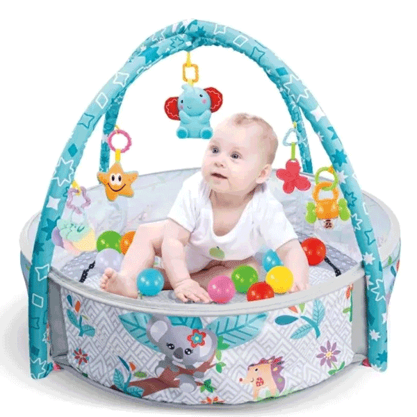 3 IN 1 BABY PLAY GYM & PLAY AREA WITH MUSICAL RATTLE & BALLS