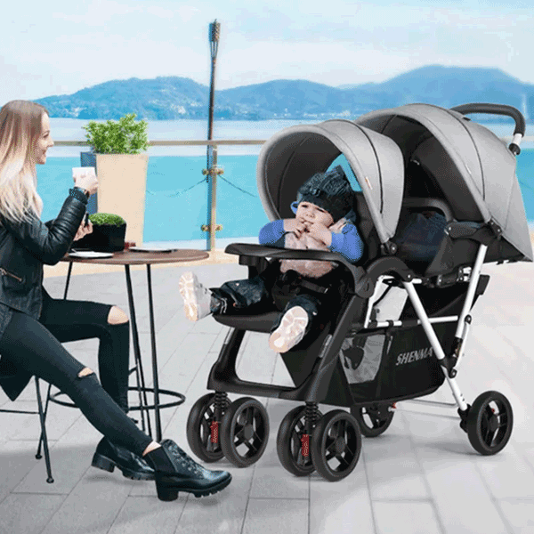 BIG SIZE FOLDABLE TWIN BABY STROLLER