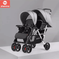 Thumbnail for BIG SIZE FOLDABLE TWIN BABY STROLLER