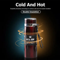 Thumbnail for DOUBLE STAINLESS STEEL VACUUM FLASK WATER BOTTLE 800ML