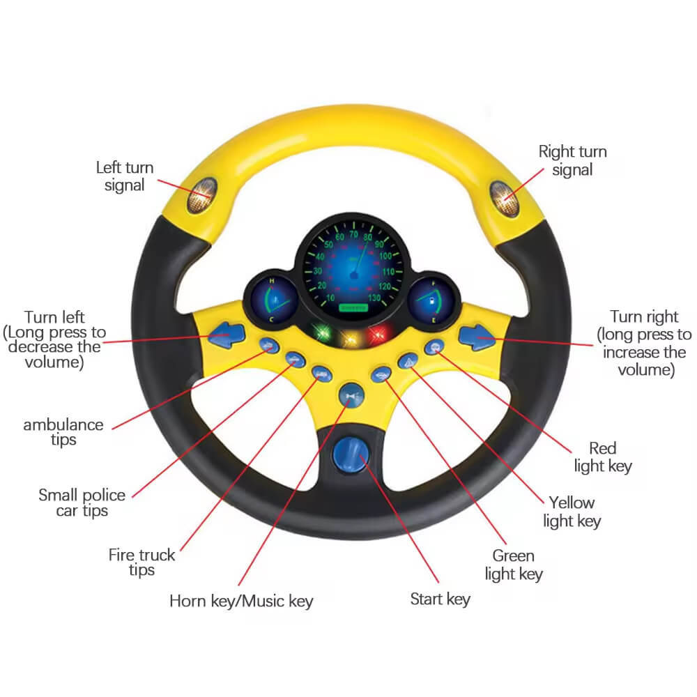 SIMULATED DRIVING STEERING WHEEL TOY WITH MUSICAL KEY