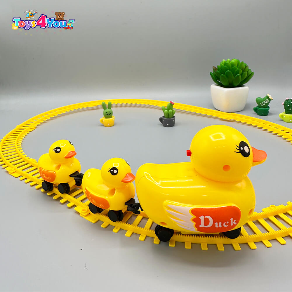 YELLOW DUCK ELECTRIC RAIL TOY FOR KIDS