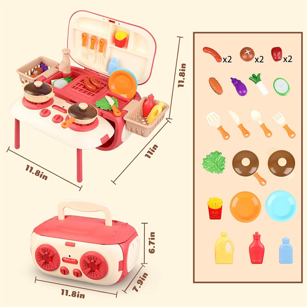 29 PCS 2 IN 1 STEREO KITCHEN PLAY SET FOR KIDS