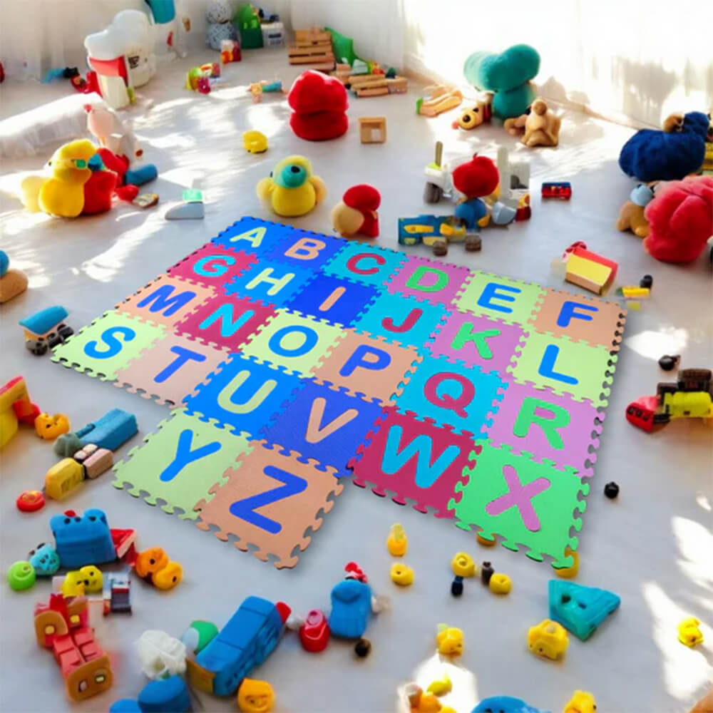 MULTICOLOR ALPHABETS PUZZLE PLAY MAT - 26 PCS