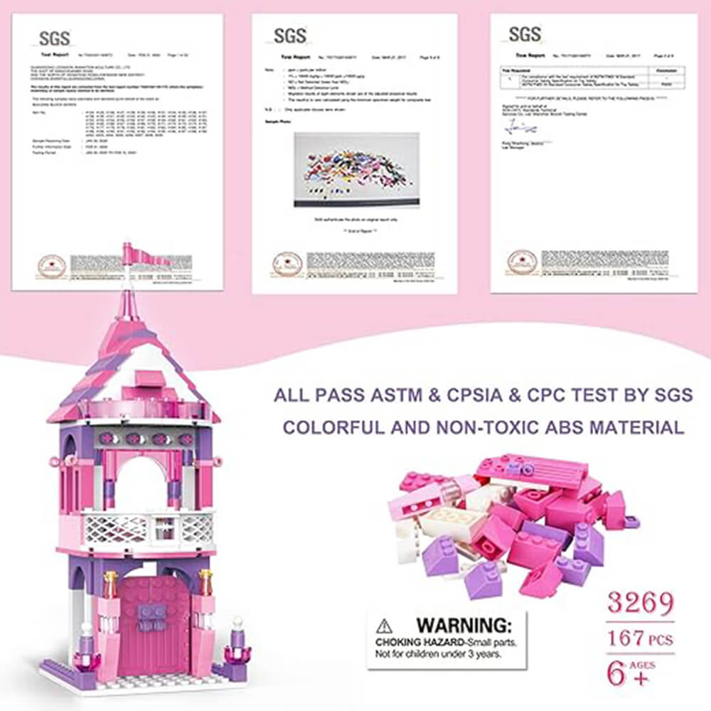 COLORFUL COGO BUILDING PRINCE & PRINCESS CASTLE