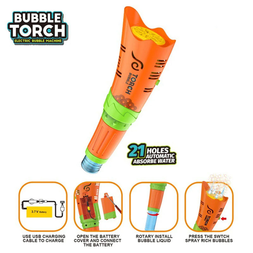 21 HOLES AUTOMATIC BUBBLE MACHINE TORCH