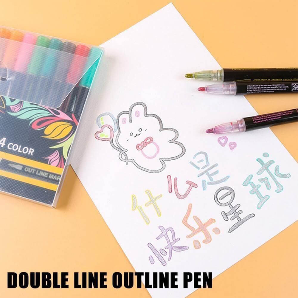 12 PCS - GEL OUTLINER PEN