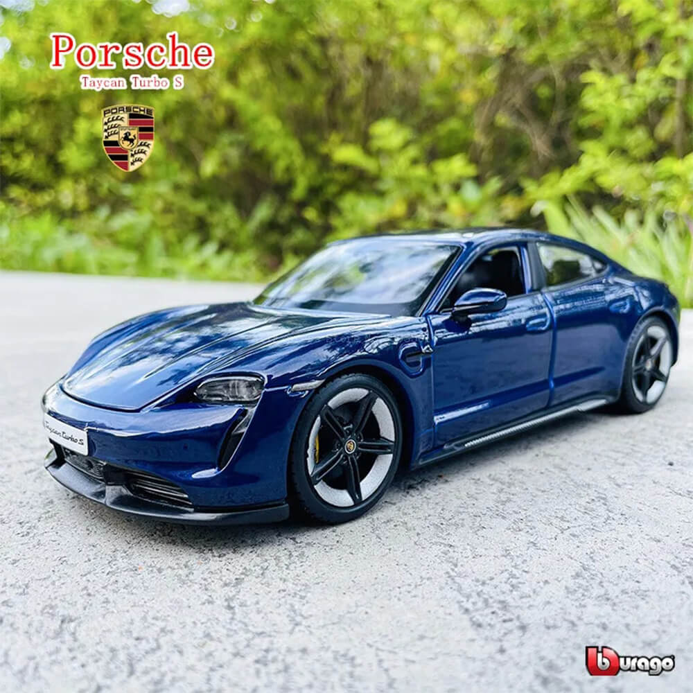 BURAGO 1:24 PORSCHE TAYCAN TURBO S DIECAST MODEL BL