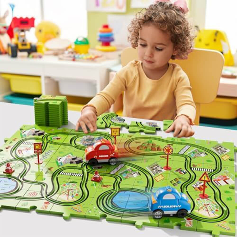 Puzzle Racer™ Assembling Track Railway Car - 13 PCS