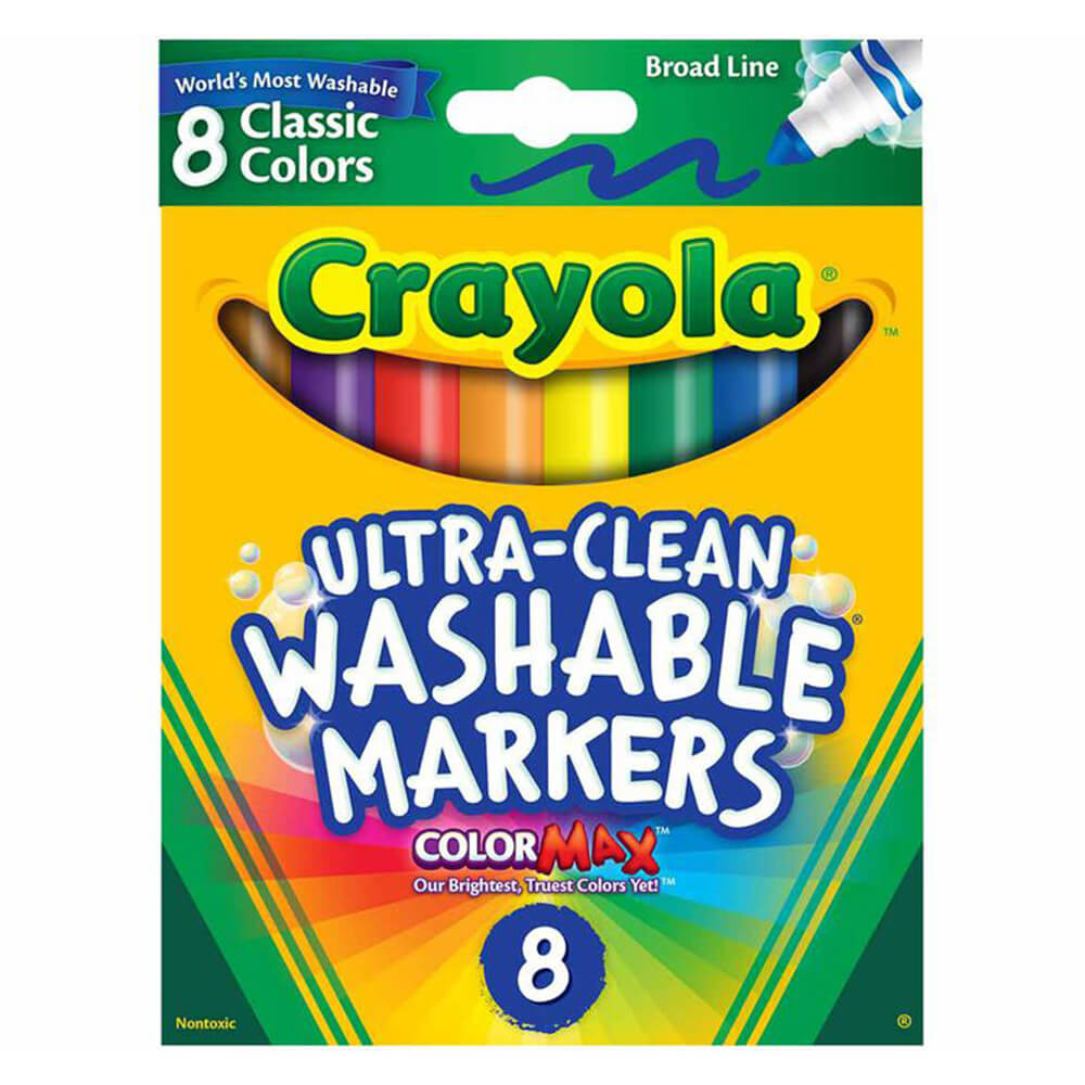 CRAYOLA ULTRA-CLEAN WASHABLE MARKERS - PACK OF 8