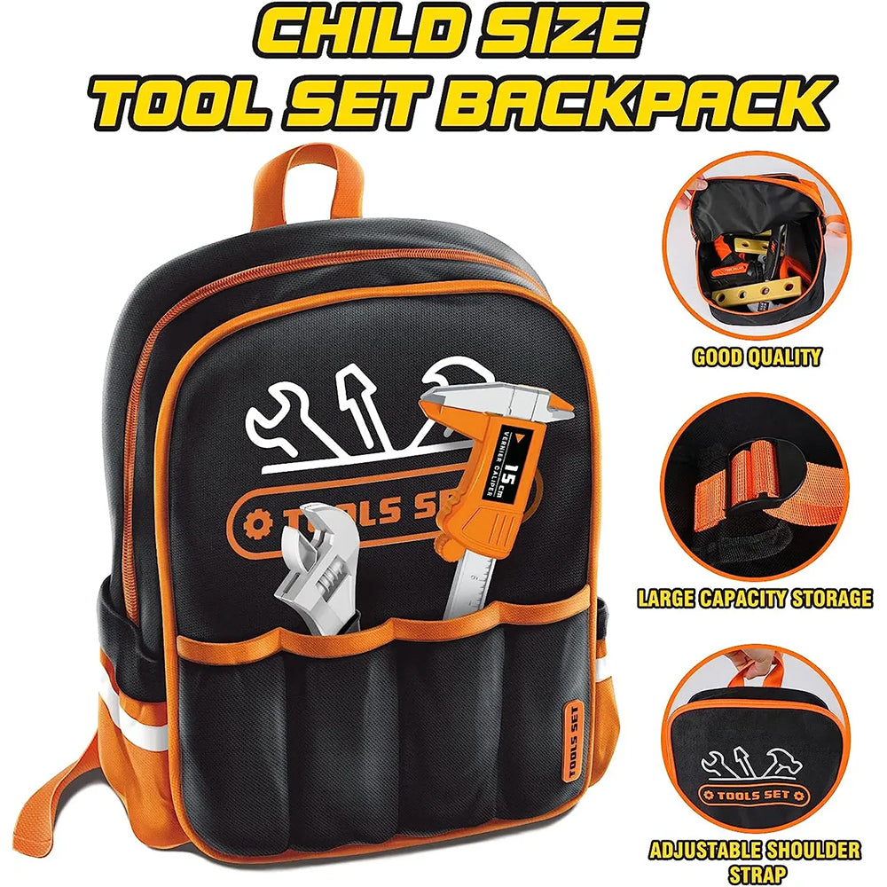 KIDS PLAY TOOL SET WITH STORAGE BAGPACK - 26 PCS