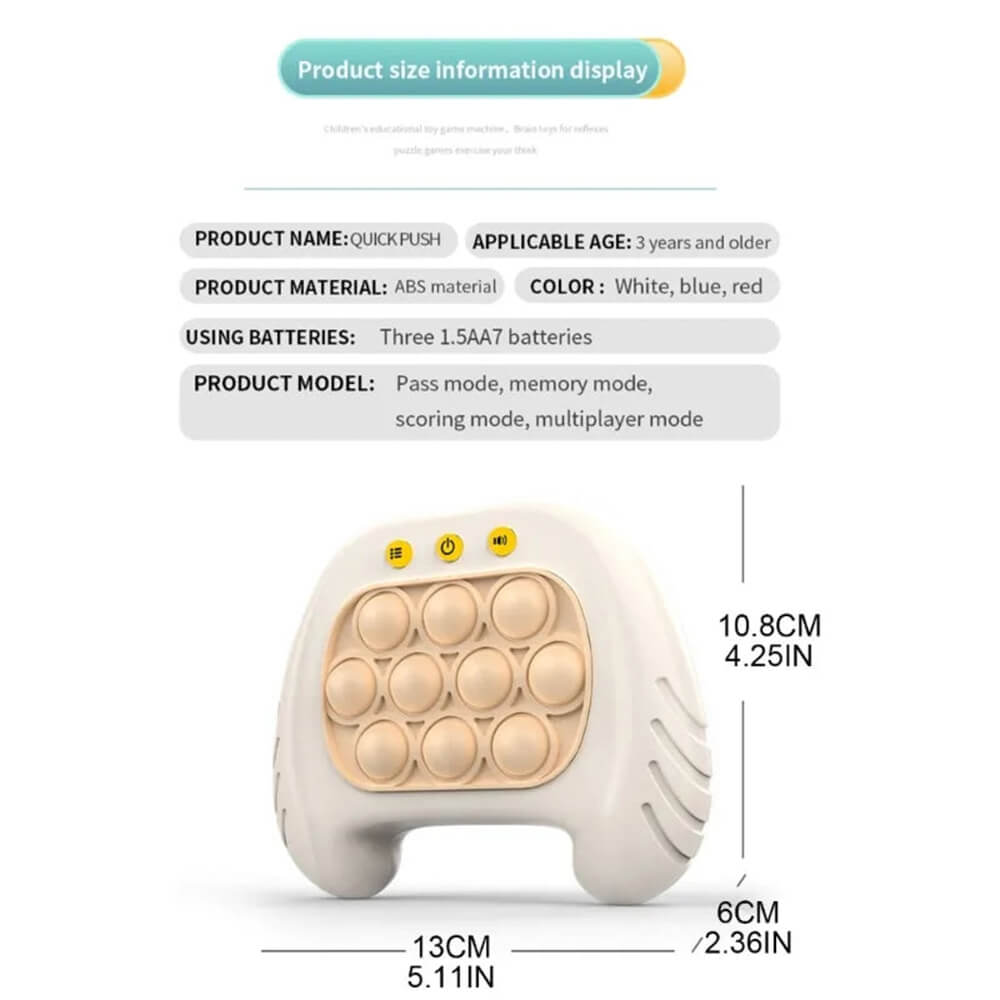 QUICK PUSH POP IT GAME CONSOLE - 200 LEVELS