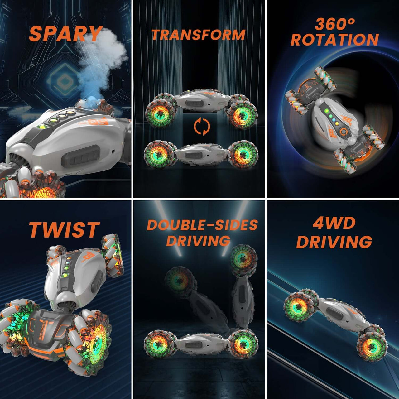 REMOTE & GESTURE CONTROLLED SPRAY STUNT TORSION VEHICLE