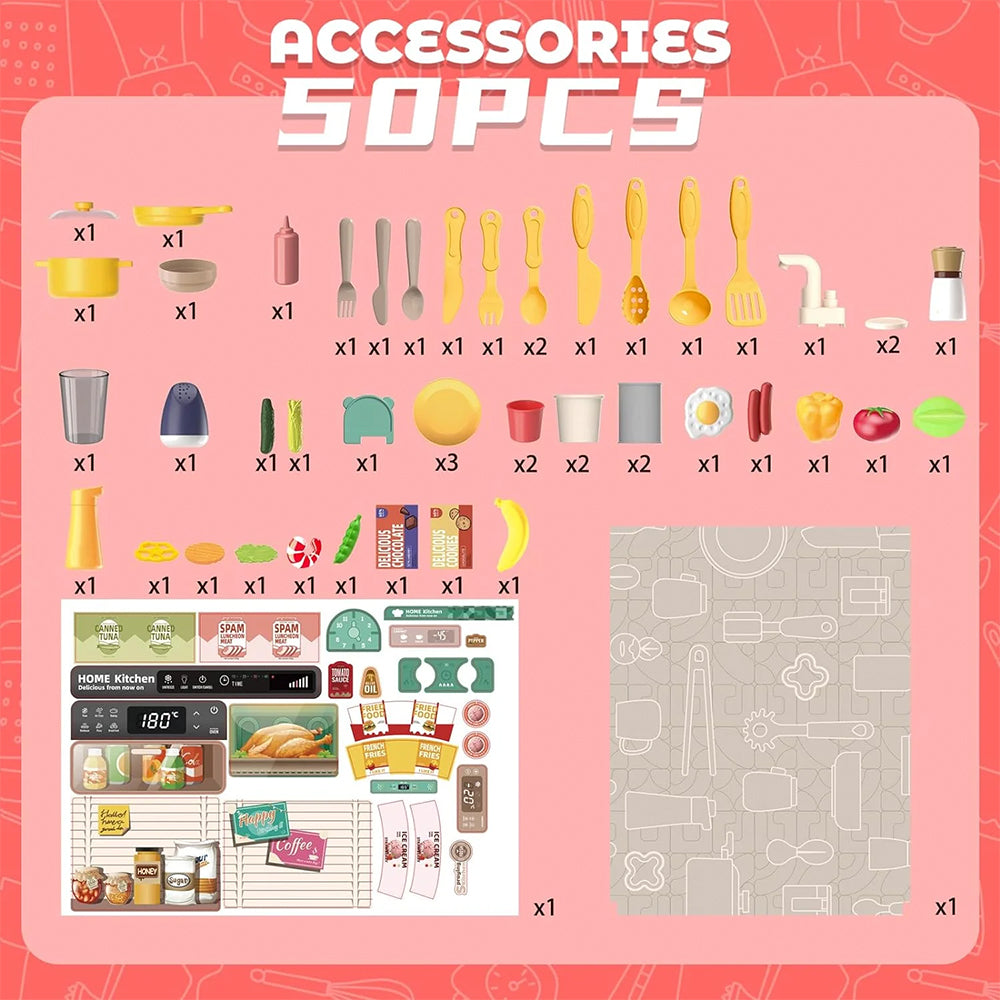 REALISTIC KITCHEN PLAYSET LIGHTS & SOUNDS WITH LOTS OF KITCHEN ACCESSORIES
