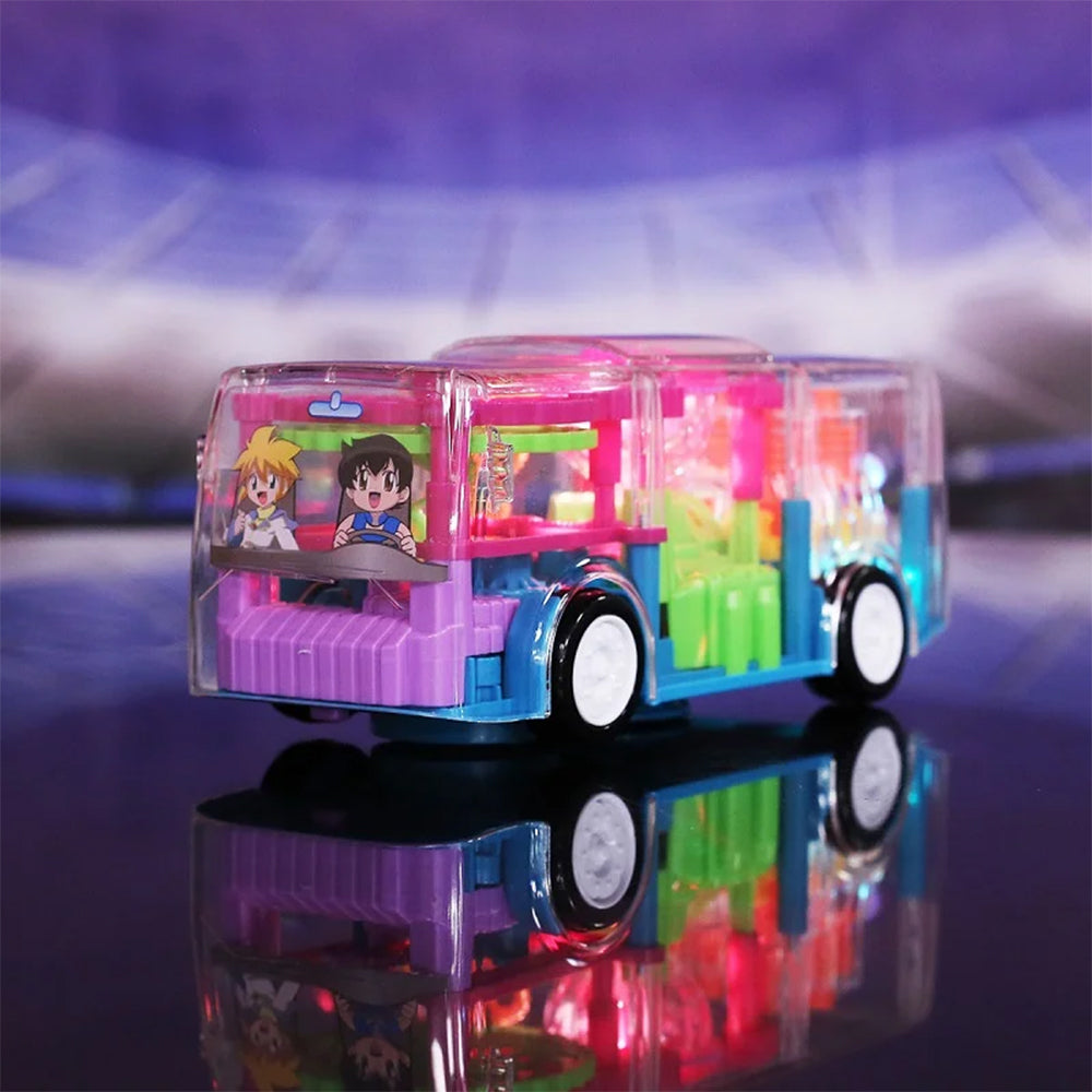 TRANSPARENT LIGHT MUSIC BUS TOY