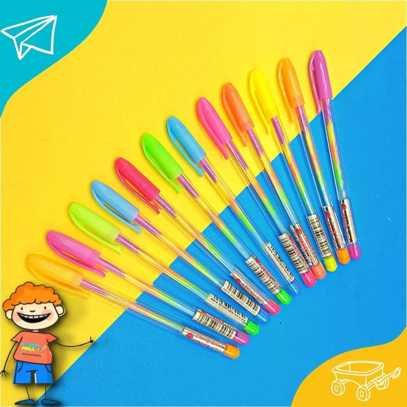 12 PCS RAINBOW BALLPEN BLINKPEN