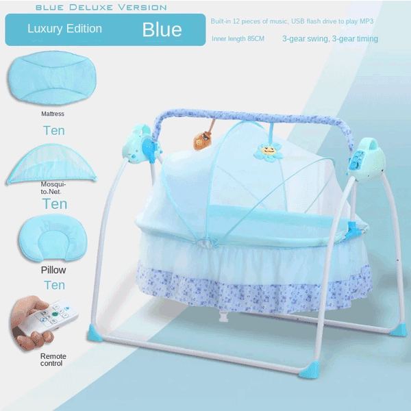 BABY CRADLE ELECTRIC SWING & BED WITH REMOTE