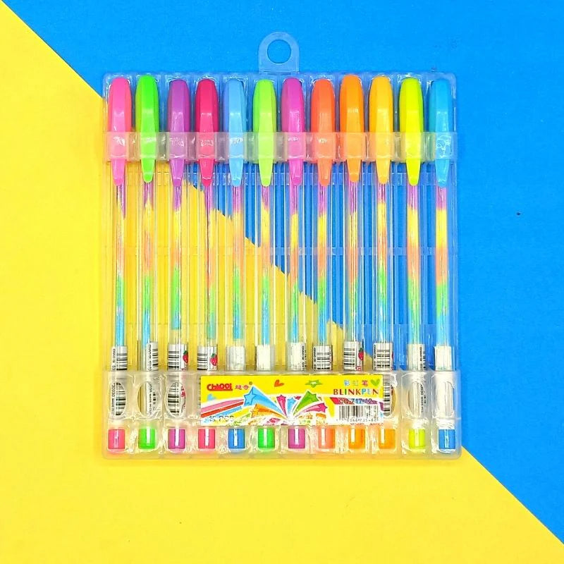 12 PCS RAINBOW BALLPEN BLINKPEN