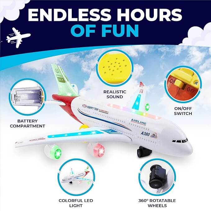 AIRLINES FLASH ELECTRIC A380 FOR KIDS Toys4you.pk