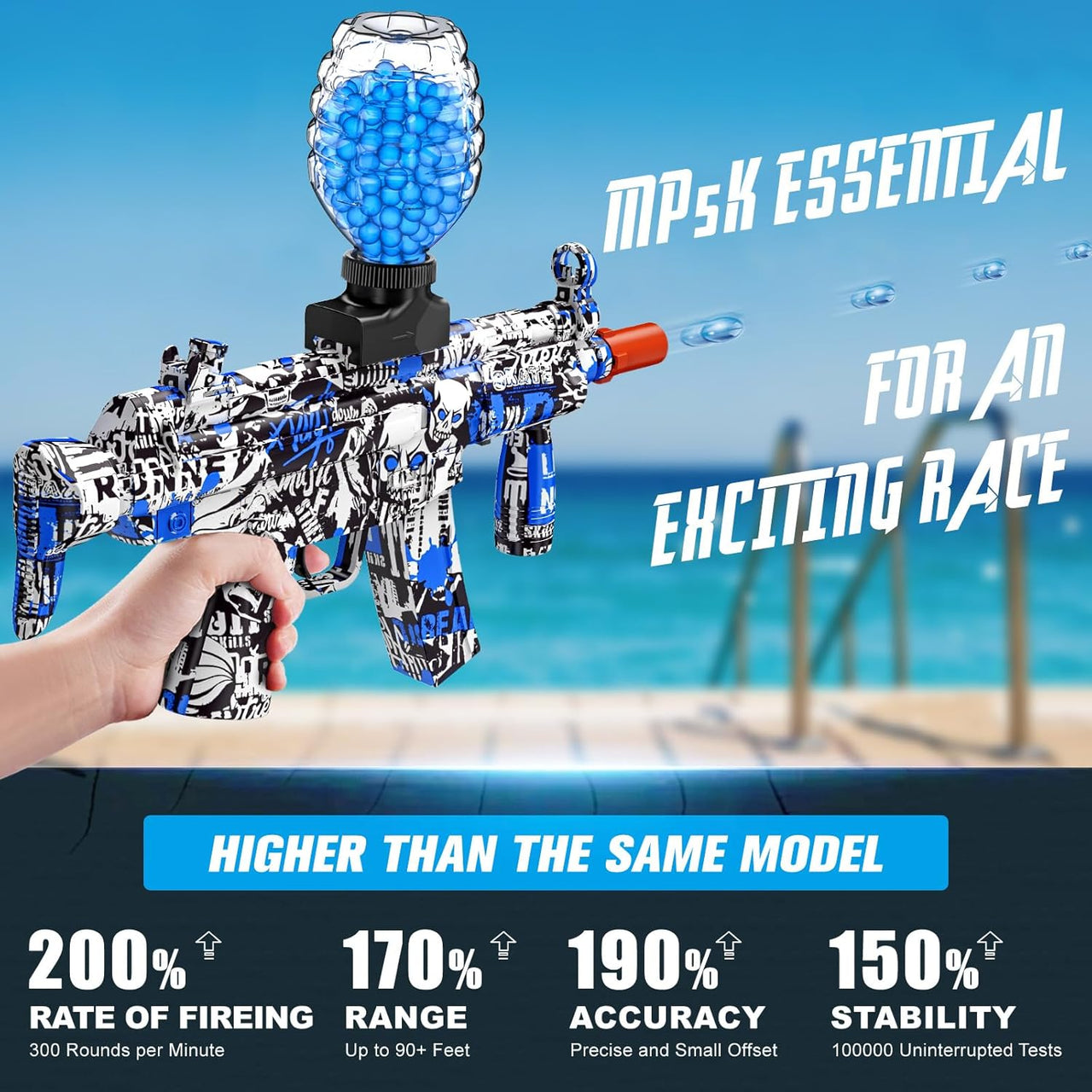 Automatic Gel Blaster Ordeez High Power Shooting Gun For Kids