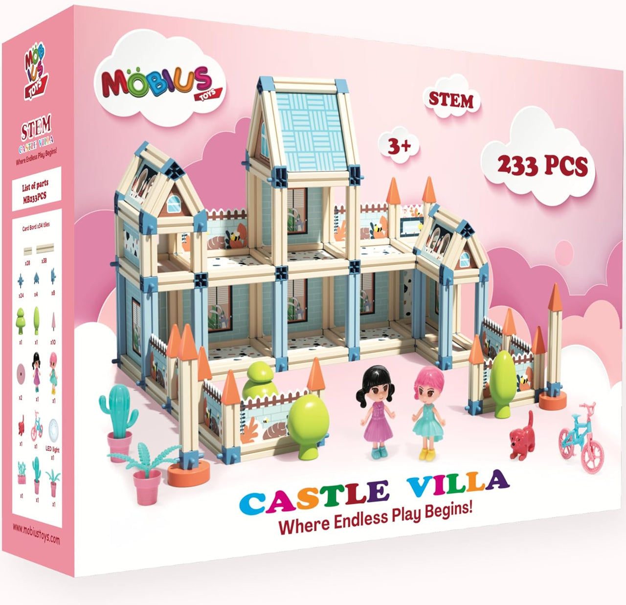 3D PRINCESS CASTLE VILLA DOLL HOUSE BUILDING - 233PCS