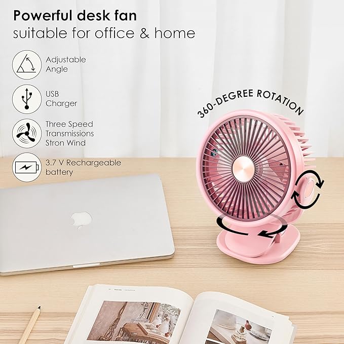 CUTE RECHARGEABLE FAN WITH MOBILE STAND