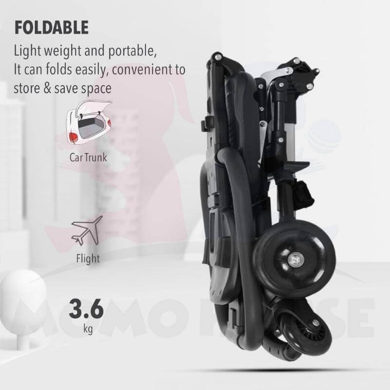 FOLDABLE STROLLER LIGHTWEIGHT STABLE SOFT SEAT HAND PUSH FOR BABY