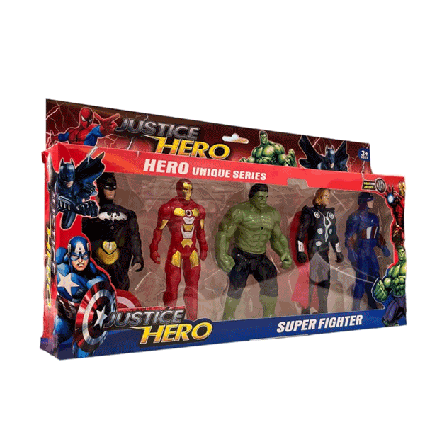 PACK OF 5 JUSTICE ACTION HERO FIGURE FOR KIDS