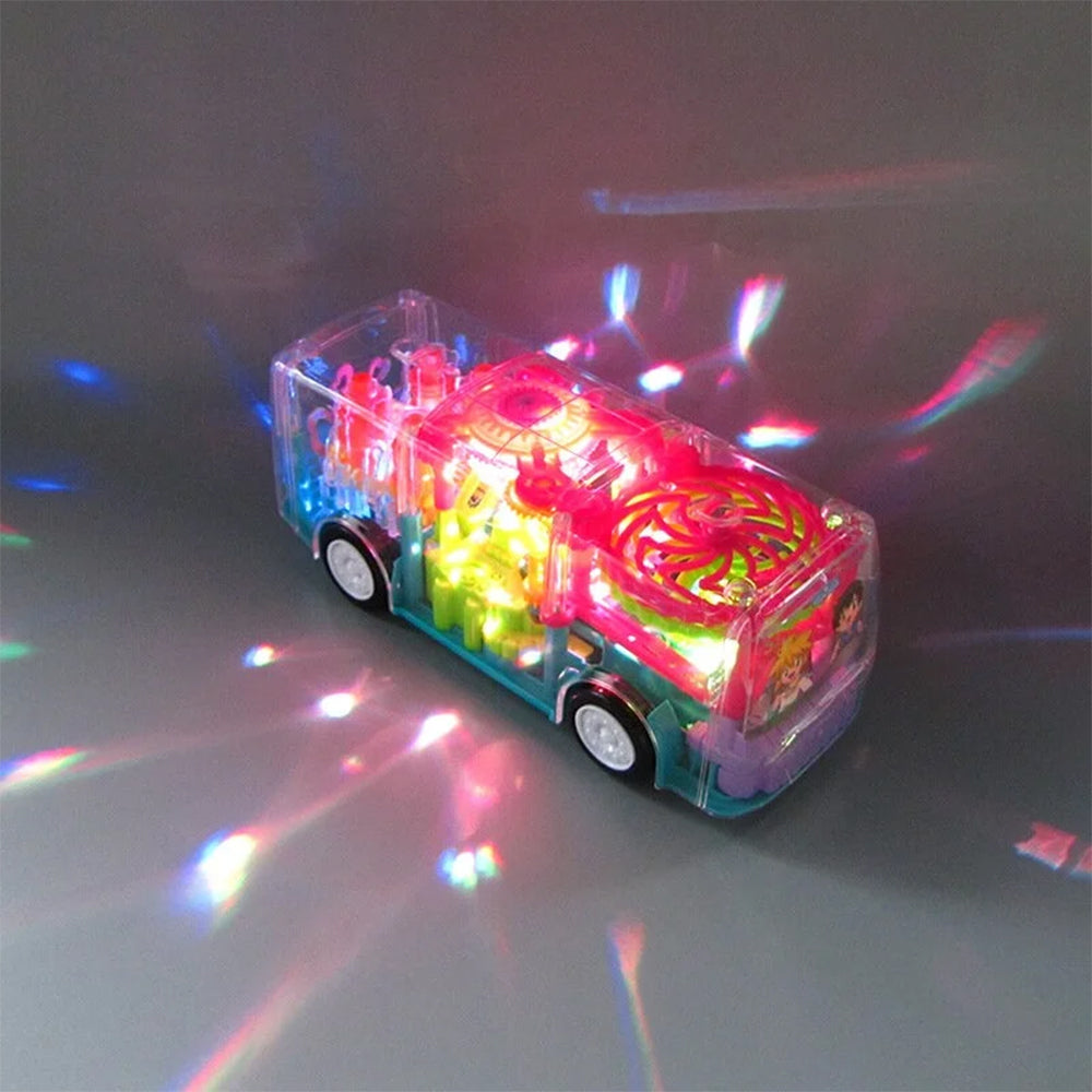 TRANSPARENT LIGHT MUSIC BUS TOY