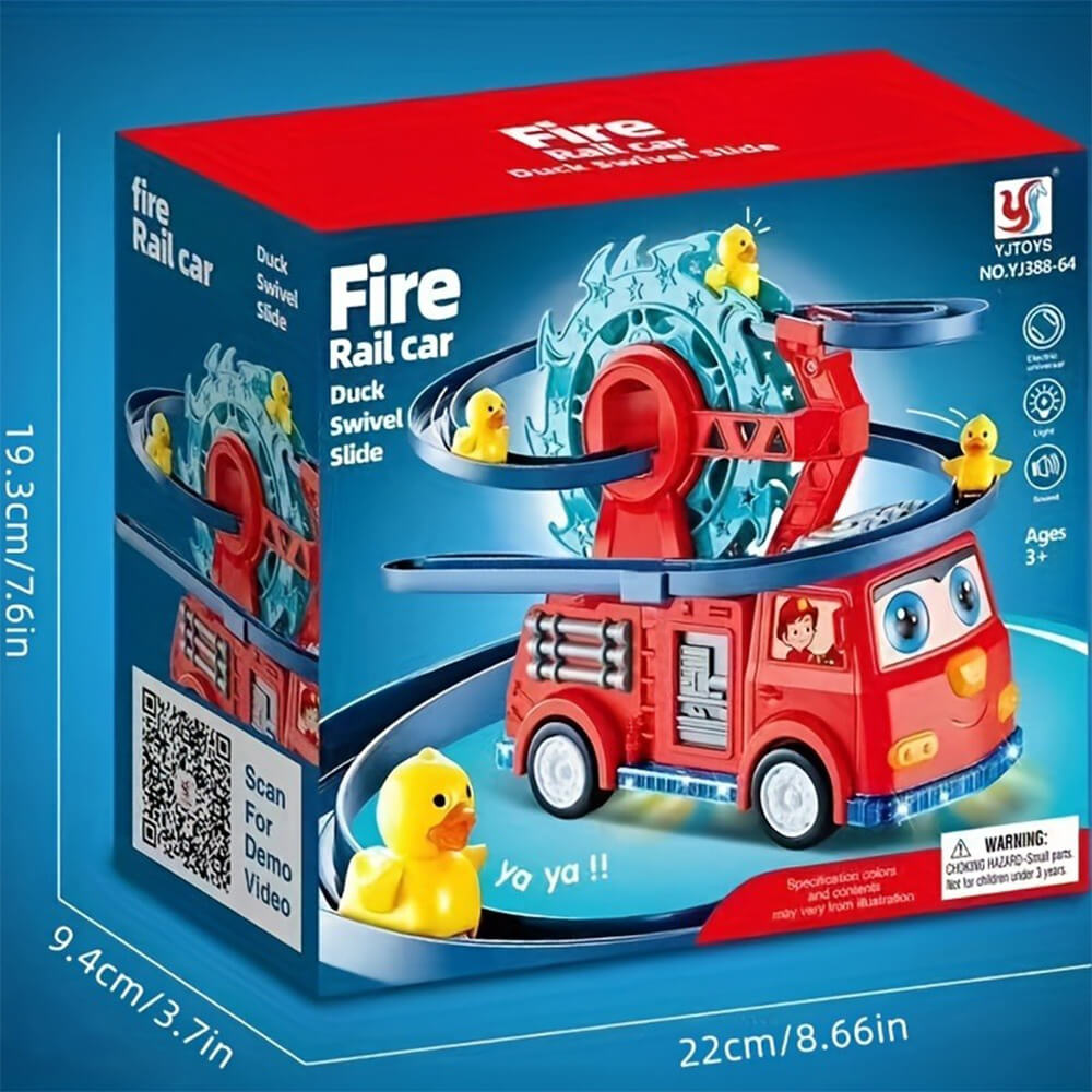 LITTLE DUCK CLIMBING FIRE TRUCK TRACK