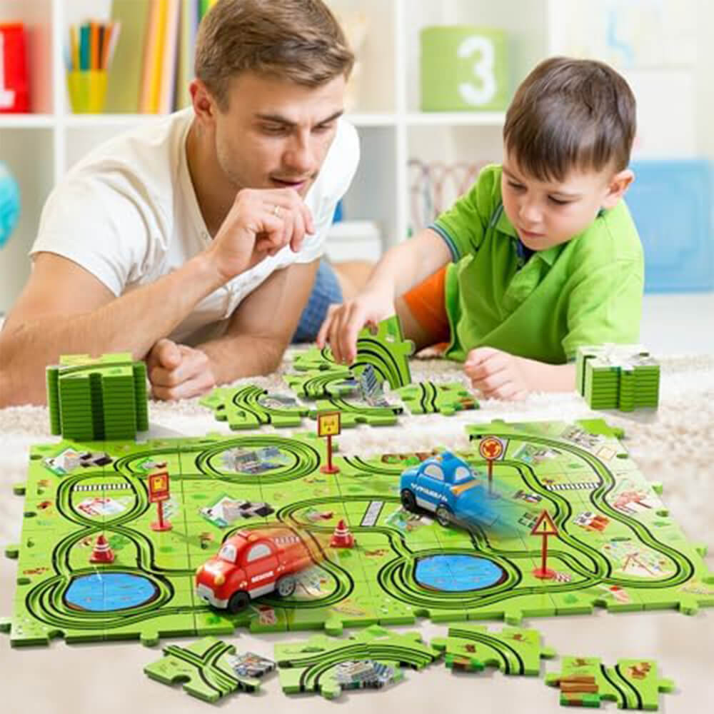 Puzzle Racer™ Assembling Track Railway Car - 13 PCS