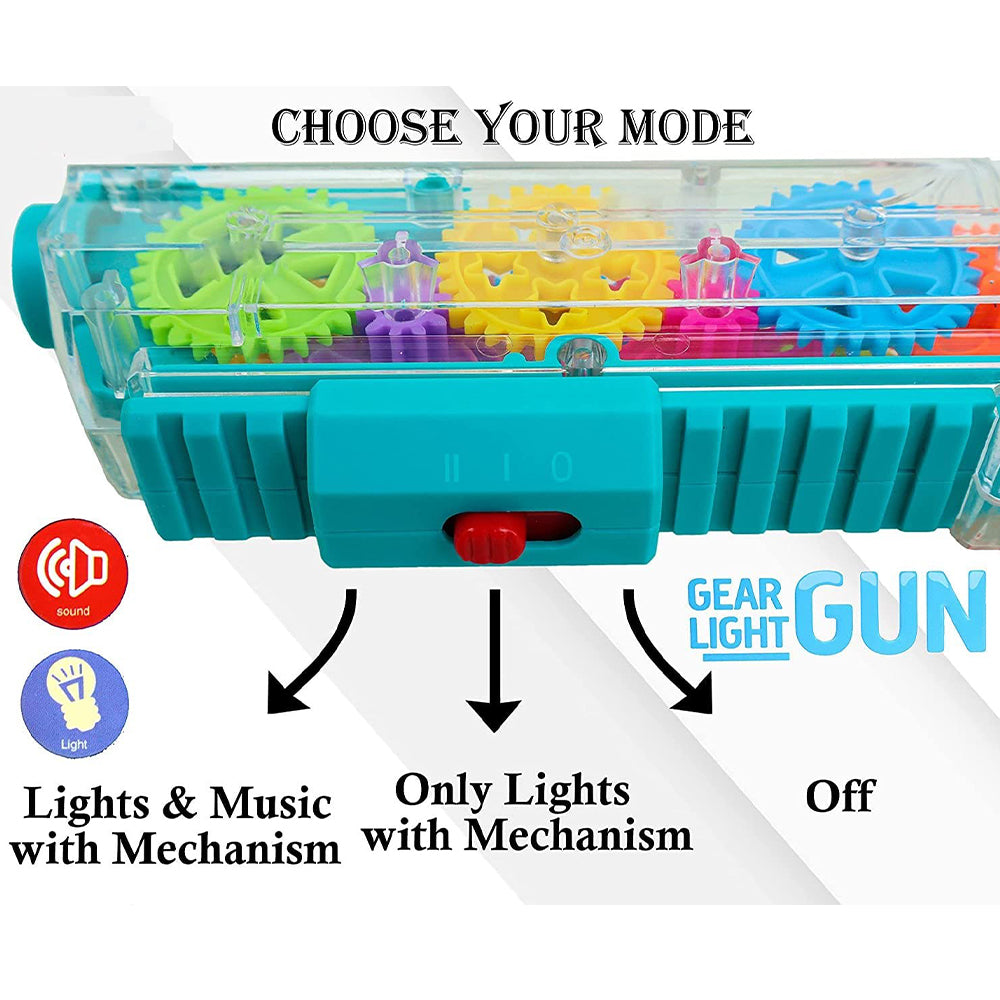 MUSICAL TRANSPARENT GUN WITH 3D LIGHTS