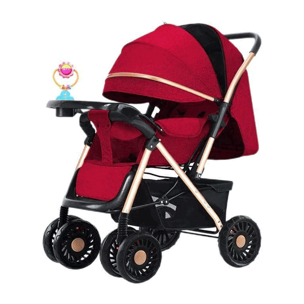 FOLDABLE BABY STROLLER WITH FOOD TRAY & RATTLE