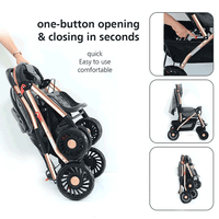 Thumbnail for FOLDABLE BABY STROLLER WITH FOOD TRAY & RATTLE