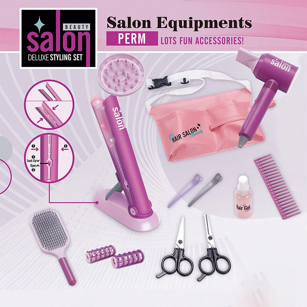 GIRLS HAIR SALOON EQUIPMENTS SET -14PCS