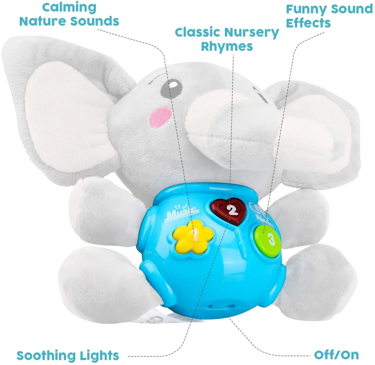 MUSICAL PLUSH ELEPHANT BABY TOY